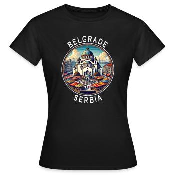 Belgrade, Serbie, Beograd Design - T-shirt Femme - noir - Devant - AI Model Female 172 dark (172cm)