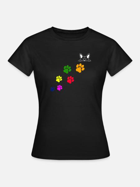 Empreintes pattes de chiens - T-shirt Femme - noir
