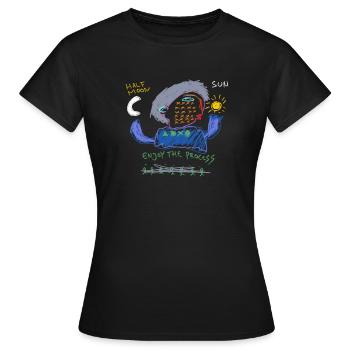 Enjoy the process - Women's T-Shirt - black - Front - AI Model Female 172 dark (172cm)