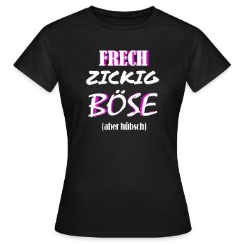 Effronté et méchant ? mais jolie - T-shirt Femme - noir - Devant - AI Model Female 172 dark (172cm)