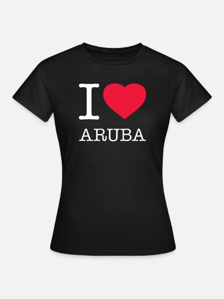 I LOVE ARUBA - Frauen T-Shirt - Schwarz