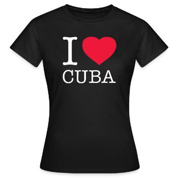 J'AIME CUBA Cuba - T-shirt Femme - noir - Devant - AI Model Female 172 dark (172cm)