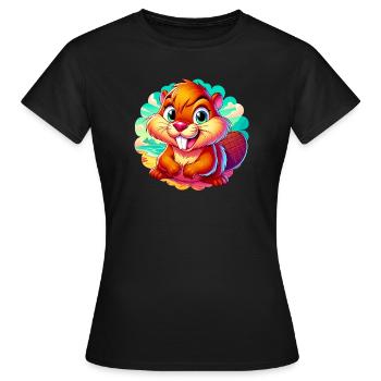 Bieber - Frauen T-Shirt - Schwarz - Vorne - AI Model Female 172 dark (172cm)