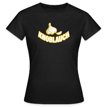 KNOBLAUCH - Frauen T-Shirt - Schwarz - Vorne - AI Model Female 172 dark (172cm)