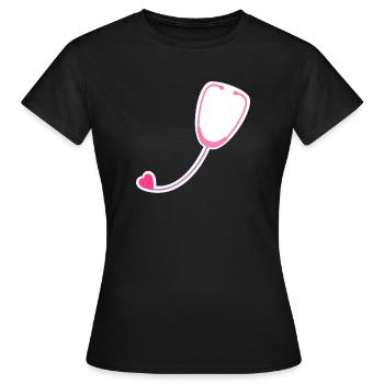 Coloured stethoscope - Women's T-Shirt - black - Front - AI Model Female 172 dark (172cm)