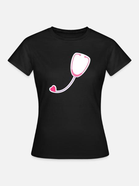 Farbiges Stethoskop - Frauen T-Shirt - Schwarz
