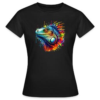 Leguan - Frauen T-Shirt - Schwarz - Vorne - AI Model Female 172 dark (172cm)