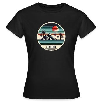 Kairo Ägypten Pyramiden Wüste - Frauen T-Shirt - Schwarz - Vorne - AI Model Female 172 dark (172cm)