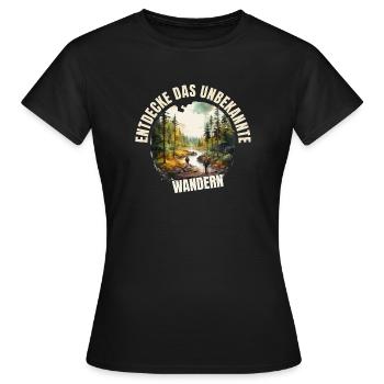 Entdecke das Unbekannte - Frauen T-Shirt - Schwarz - Vorne - AI Model Female 172 dark (172cm)