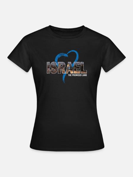 Israel mit Herz - Frauen T-Shirt - Schwarz