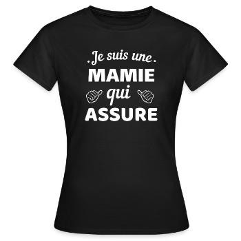 Citation Familière Maman Fiable - T-shirt Femme - noir - Devant - AI Model Female 172 dark (172cm)