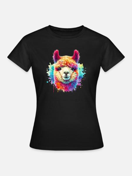 Alpaka - Frauen T-Shirt - Schwarz