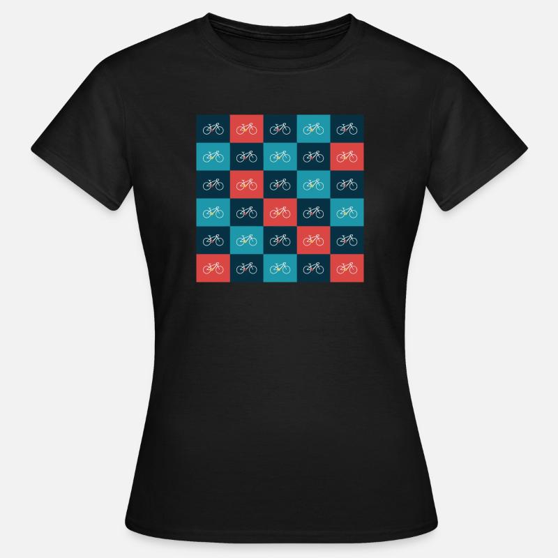Vibrant Bicycle Pattern Artwork - Women's T-Shirt - black