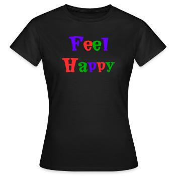 GLÜCKLICH. KOSTENLOS. FREIHEIT. WOHLFAHRT. ZEN. MEDITATION. - Frauen T-Shirt - Schwarz - Vorne - AI Model Female 172 dark (172cm)