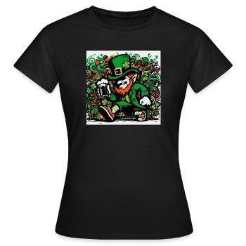 Leprechaun Irland - Frauen T-Shirt - Schwarz - Vorne - AI Model Female 172 dark (172cm)
