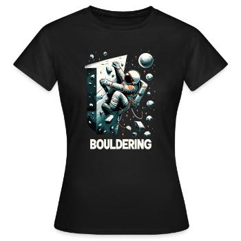 Bouldern Astronaut Raumfahrer Geschenk - Frauen T-Shirt - Schwarz - Vorne - AI Model Female 172 dark (172cm)