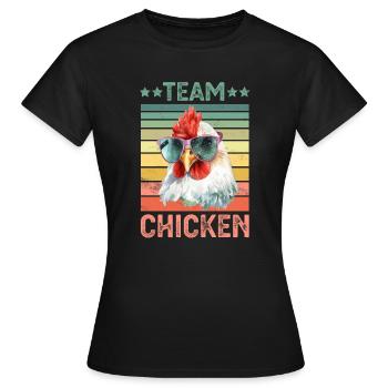 Poulets Poulets - T-shirt Femme - noir - Devant - AI Model Female 172 dark (172cm)