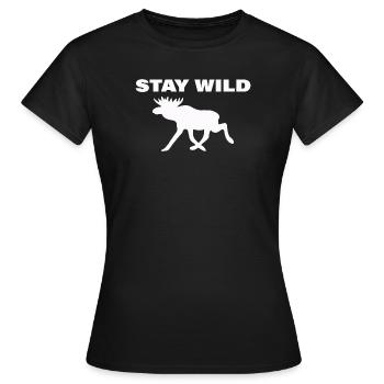 RESTEZ SAUVAGE - T-shirt Femme - noir - Devant - AI Model Female 172 dark (172cm)