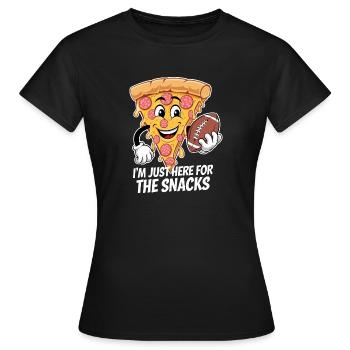 Football - Lustig I'm just here for the snacks - Women's T-Shirt - black - Front - AI Model Female 172 dark (172cm)