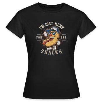 Football - Lustig Je suis juste là pour les collations - T-shirt Femme - noir - Devant - AI Model Female 172 dark (172cm)