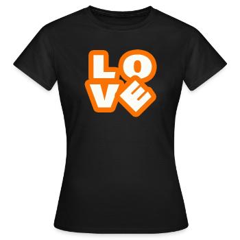 LOVE - Frauen T-Shirt - Schwarz - Vorne - AI Model Female 172 dark (172cm)