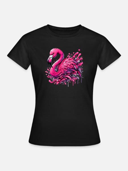 Flamingo - Frauen T-Shirt - Schwarz