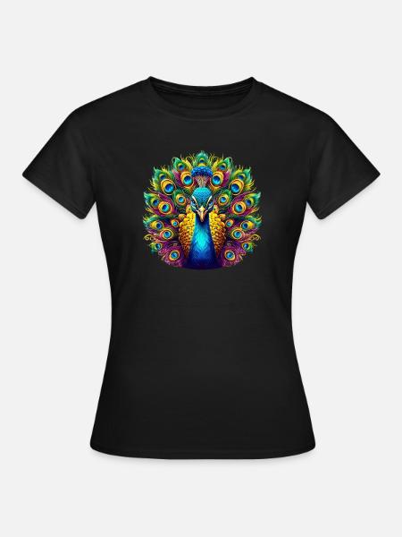 Pfau - Frauen T-Shirt - Schwarz