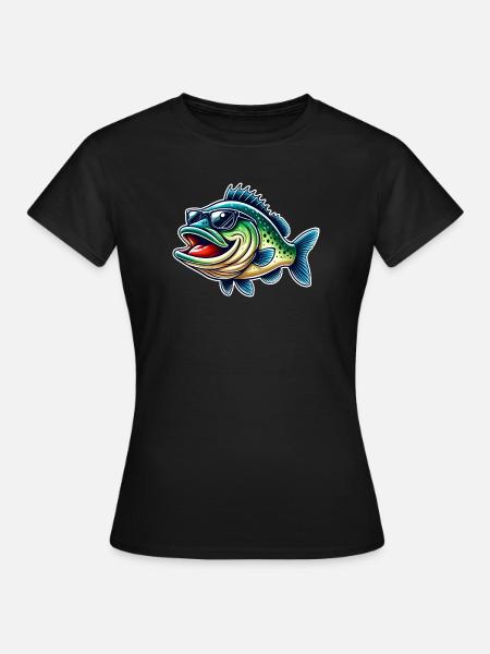 Barsch Angeln - Frauen T-Shirt - Schwarz