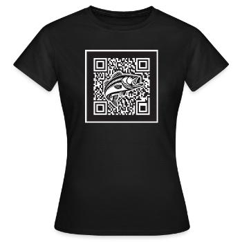 Design de code QR Perch - T-shirt Femme - noir - Devant - AI Model Female 172 dark (172cm)