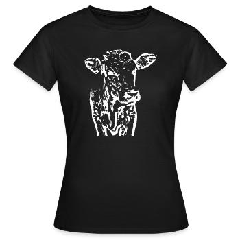 Kuh - Frauen T-Shirt - Schwarz - Vorne - AI Model Female 172 dark (172cm)