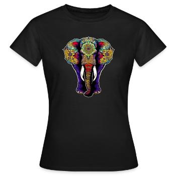 Éléphant - T-shirt Femme - noir - Devant - AI Model Female 172 dark (172cm)