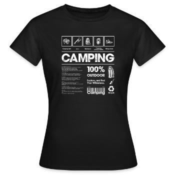 Camping en plein air - T-shirt Femme - noir - Devant - AI Model Female 172 dark (172cm)