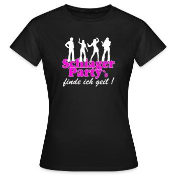 Schlager Party , Schlager Musik , FINDE ICH GEIL - T-shirt Femme - noir - Devant - AI Model Female 172 dark (172cm)