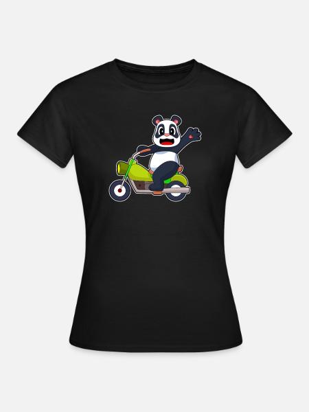 Panda Motorrad - Frauen T-Shirt - Schwarz