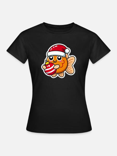 Goldfish Christmas Swain - Frauen T-Shirt - Schwarz
