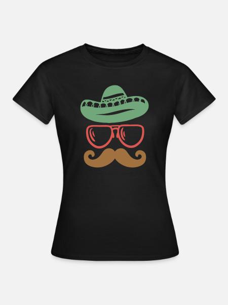 Cinco de Mayo mexikanisch Schnurrbart - Frauen T-Shirt - Schwarz