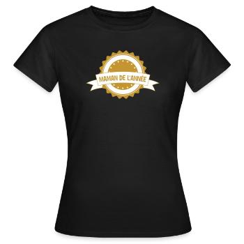 Maman de l'année - Fête des Mères - T-shirt Femme - noir - Devant - AI Model Female 172 dark (172cm)