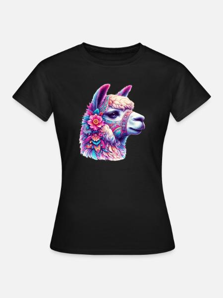 Alpaka - Frauen T-Shirt - Schwarz