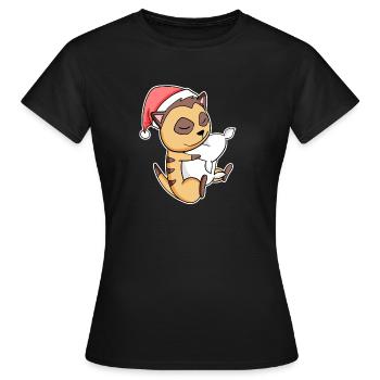 Erdmännchen Niedlich Müde Ausschlafen Weihnachten - Frauen T-Shirt - Schwarz - Vorne - AI Model Female 172 dark (172cm)