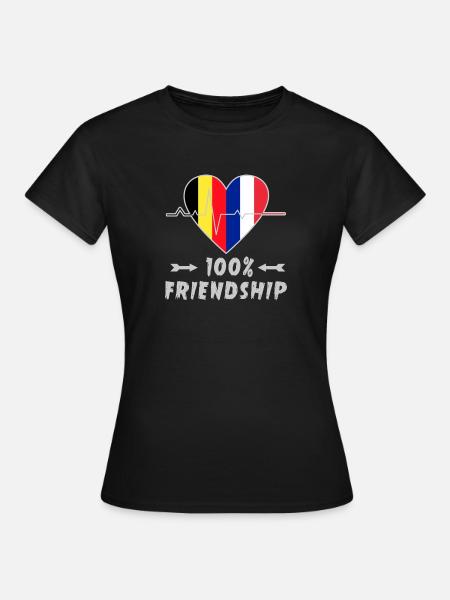 La Belgique et la France, une amitié à 100 % - T-shirt Femme - noir