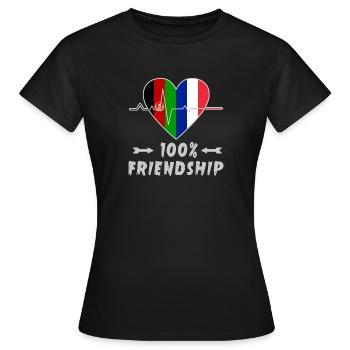 Afghanistan and France 100% friendship - Women's T-Shirt - black - Front - AI Model Female 172 dark (172cm)