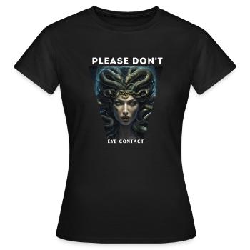 Medusa Blickkontakt - Frauen T-Shirt - Schwarz - Vorne - AI Model Female 172 dark (172cm)