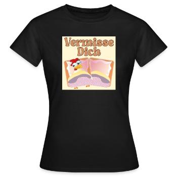 Vermisse Dich - Fernbeziehung - Frauen T-Shirt - Schwarz - Vorne - AI Model Female 172 dark (172cm)