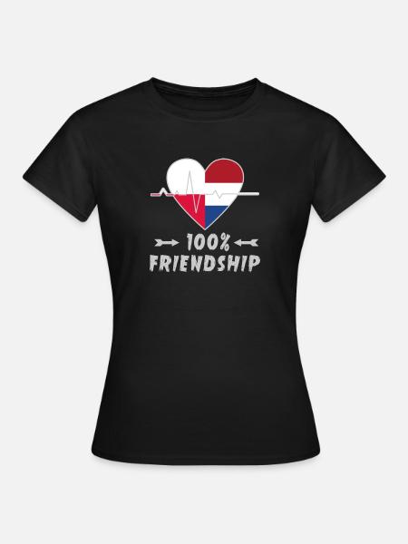 Polen und Niederlande 100% Freundschaft - Frauen T-Shirt - Schwarz