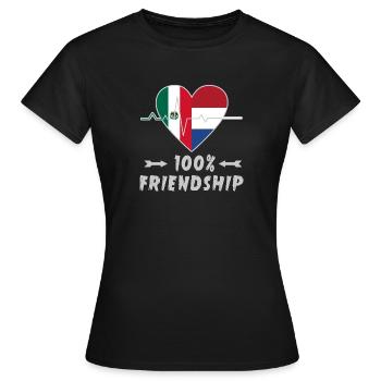Mexico and Netherlands 100% friendship - Women's T-Shirt - black - Front - AI Model Female 172 dark (172cm)
