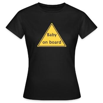 Baby on board - Frauen T-Shirt - Schwarz - Vorne - AI Model Female 172 dark (172cm)