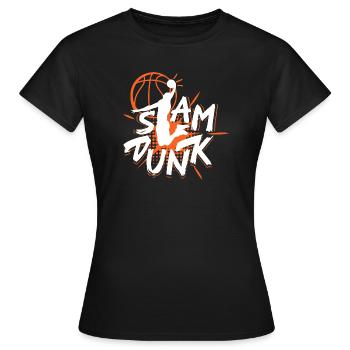 Basketball Slam Dunk Motifs - T-shirt Femme - noir - Devant - AI Model Female 172 dark (172cm)