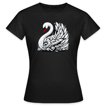 Cygne - T-shirt Femme - noir - Devant - AI Model Female 172 dark (172cm)