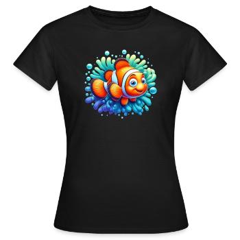 Poisson-clown - T-shirt Femme - noir - Devant - AI Model Female 172 dark (172cm)