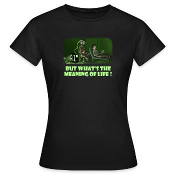 Un parmi les nombreux paradoxes de l'IA - T-shirt Femme - noir - Devant - AI Model Female 172 dark (172cm)